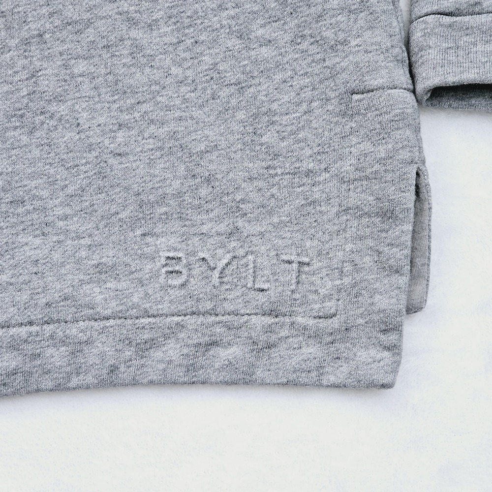 BYLT Sweatshirt Mens Medium Gray Core Crewneck Long Sleeve Pullover Sweater - Picture 9 of 9